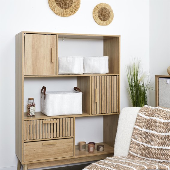 Zestaw 3 Koszy Sztruks Biały