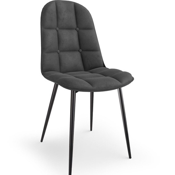 Krzesło K417 Velvet Czarny/Popielaty