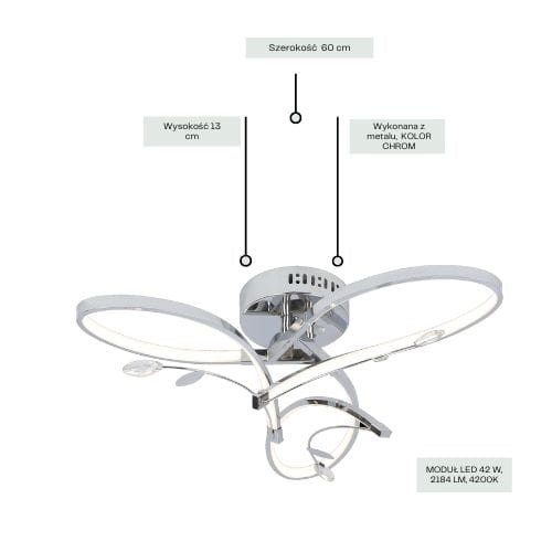 Lampa Sufitowa KATE 3 Chromowany