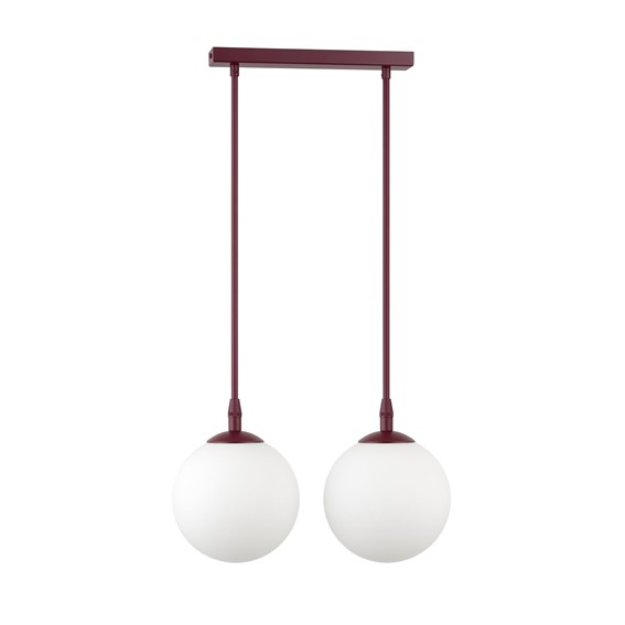 Lampa Wisząca COSMO 2 Burgundowy/Opal