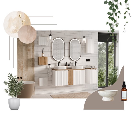 Zestaw Meblowy NOVA 50cm Biały/Dąb