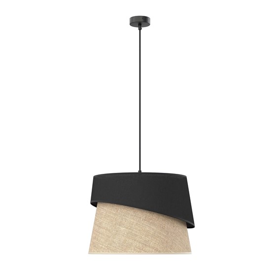 Lampa Wisząca CANVA 1 Czarny/Naturalny