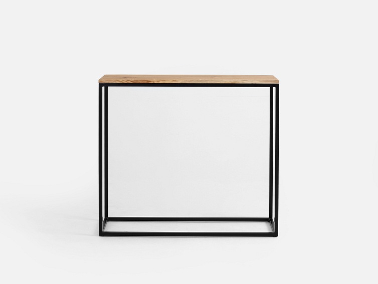 Konsola JULITA SOLID WOOD 92-1F 100x30 Dąb/Czarny