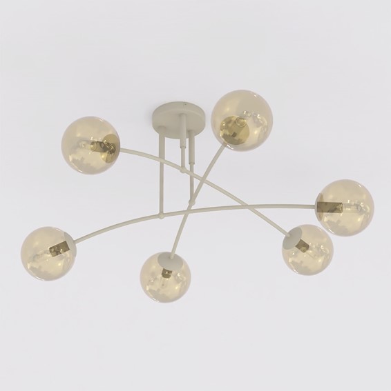 Lampa Sufitowa PREGOS 6 Beżowy/Miodowy