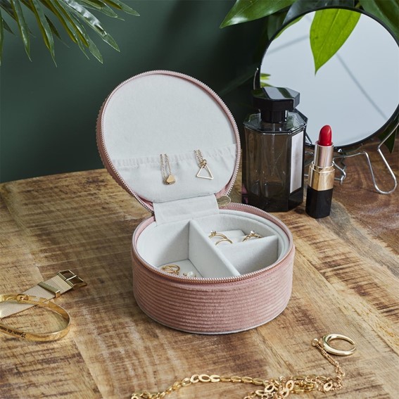 Szkatułka Sztruksowa VELO Różowy