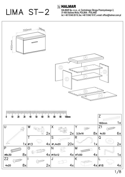 Szafka na Buty LIMA ST2 Sonoma