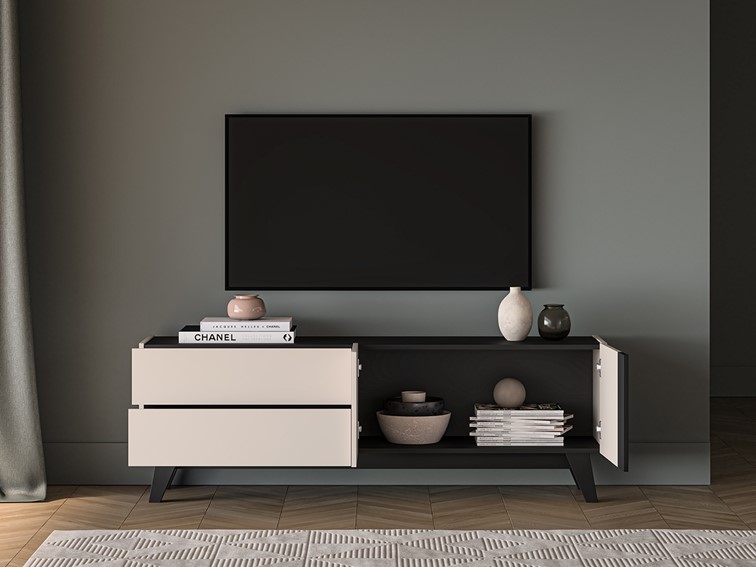 Szafka RTV FRESHION 05 Cashmere/Czarny