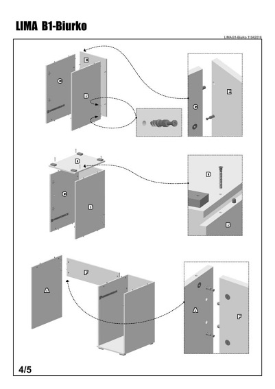Biurko LIMA B-1 Dąb Sonoma