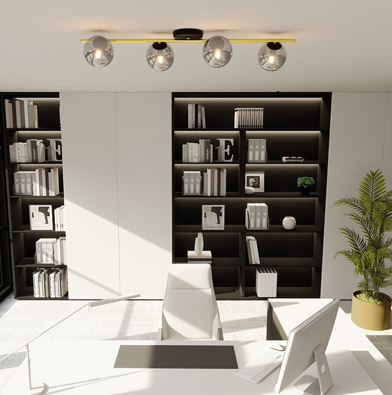 Lampa Sufitowa SPLENDI 4 Czarny/Grafitowy