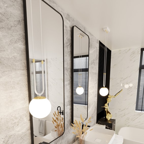 Lampa Wisząca GLAM 1 Biały/Opal