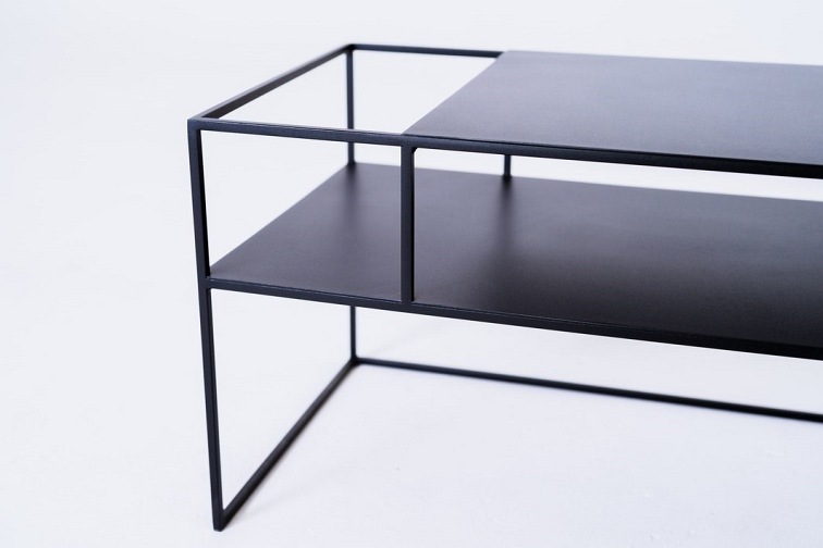 Stolik RTV Senso Flower Metal L 170x45 Czarny