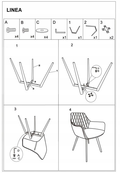 Krzesło LINEA Velvet Czarny/Curry Bluvel 68
