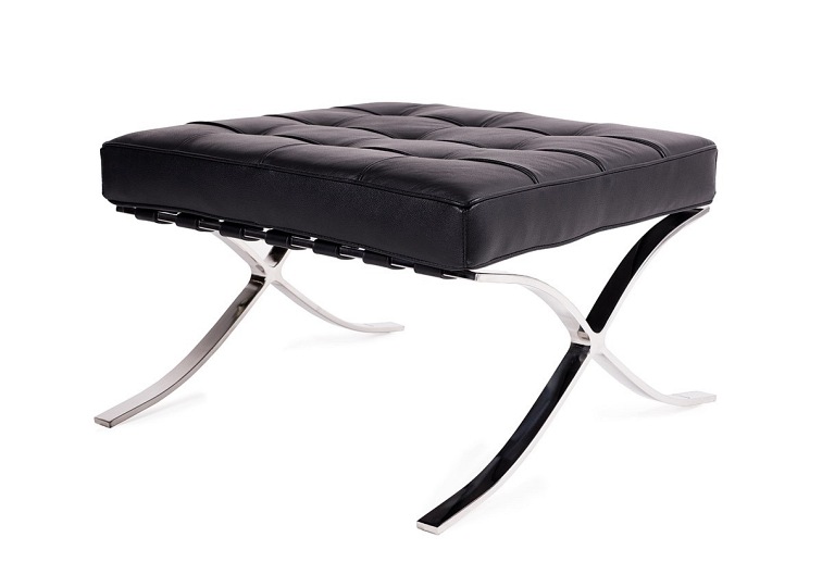 Podnóżek BARCELON PRESTIGE PLUS Czarny Skóra Naturalna