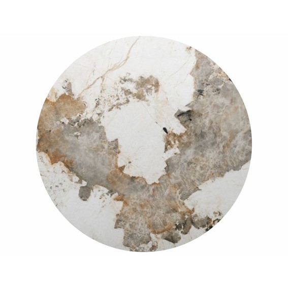 Stół RONDO Ceramic Fi120cm Biały Połysk/Dąb