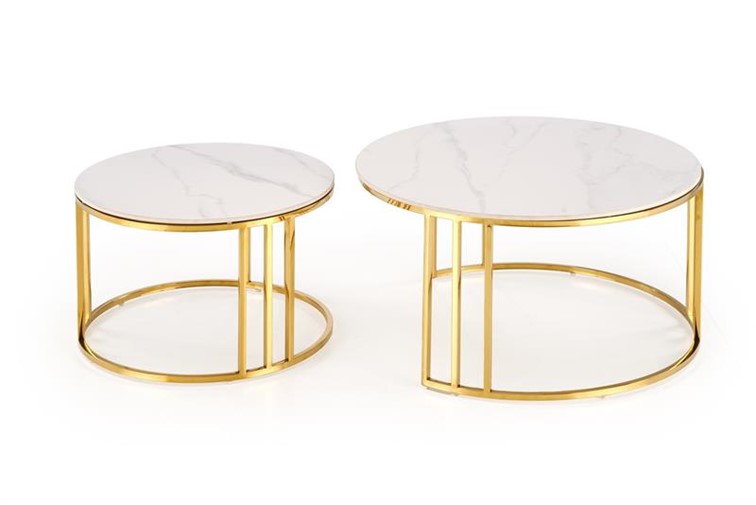 Ława (Zestaw) MERCURY 3 Złoty/Biały Marmur