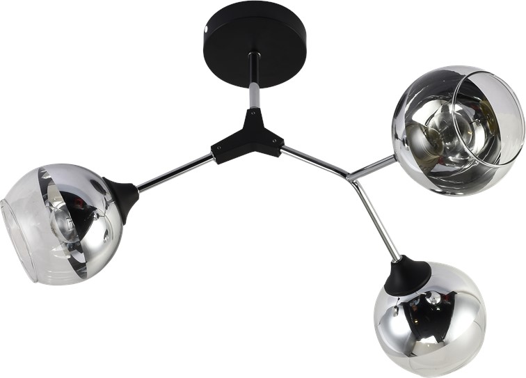 Żyrandol ZARA 3 Chromowany/Czarny