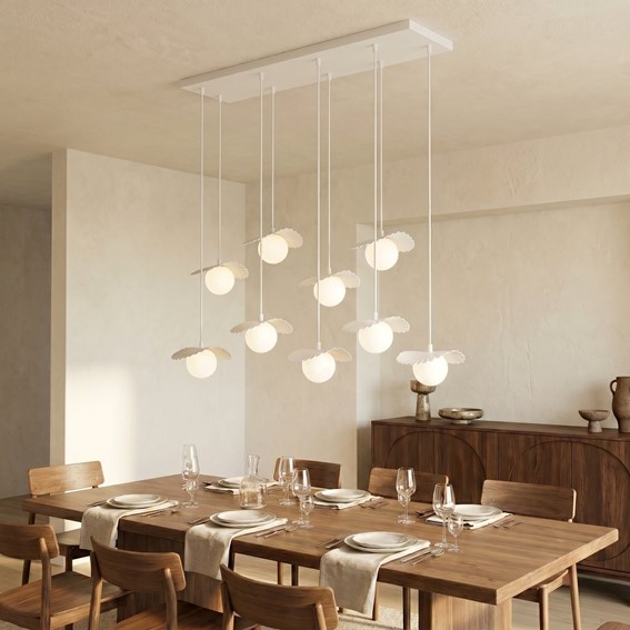 Lampa Wisząca FLORA 9 Biały/Opal