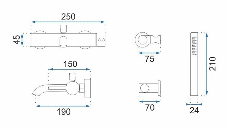 Bateria Wannowa LUNGO Biały