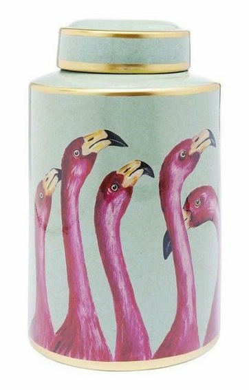 Słoik Dekoracyjny Flamingos 18x18x29 Różowy