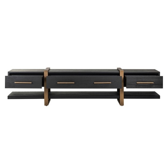 Szafka RTV CAMBON Czarny/Naturalny