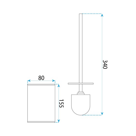 Szczotka do WC B110 Złoty