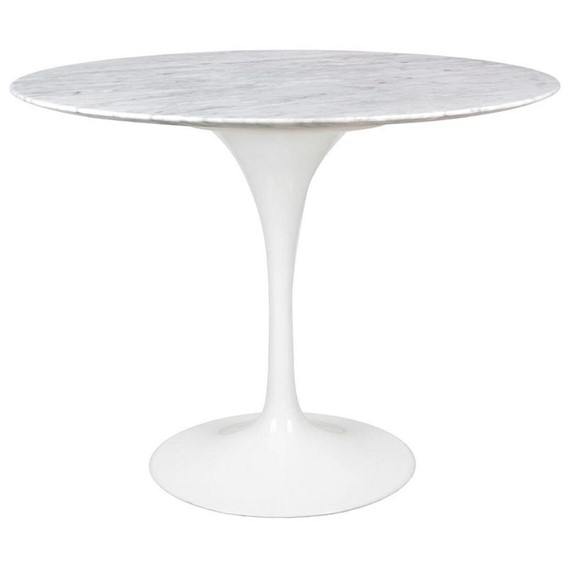 Stół TULIP MARBLE 100x74cm Biały