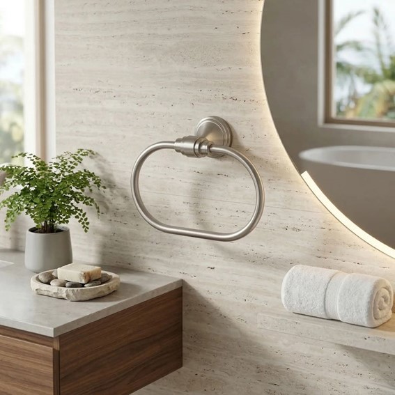 Wieszak na Ręcznik Ring 16101 ARISTO Nikiel Szczotkowany