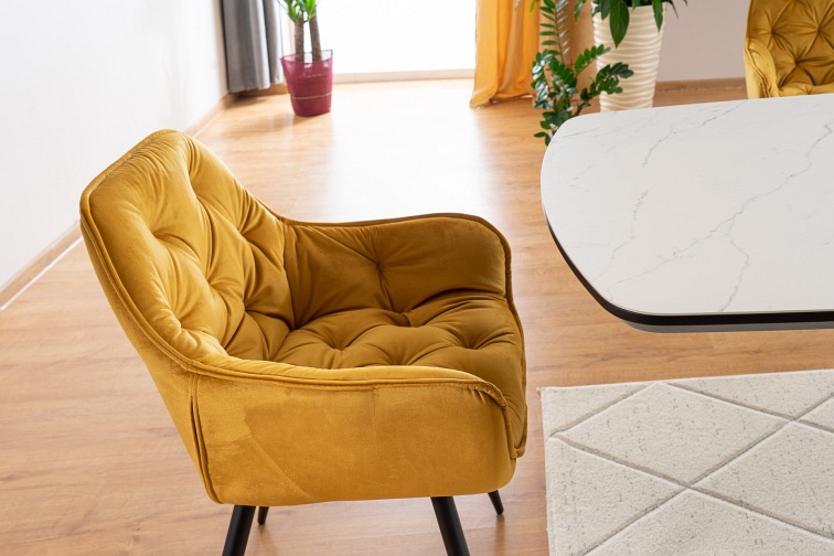 Krzesło CHERRY Velvet Czarny/Szary Bluvel 14