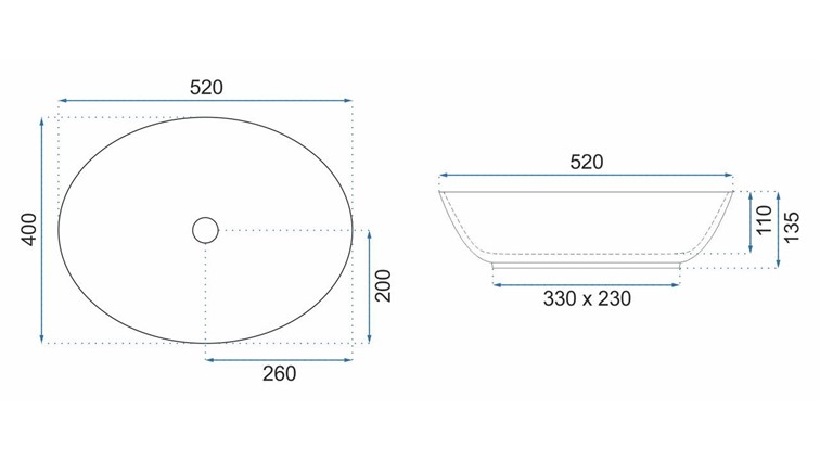Umywalka Nablatowa MARGOT Czarny/Złoty
