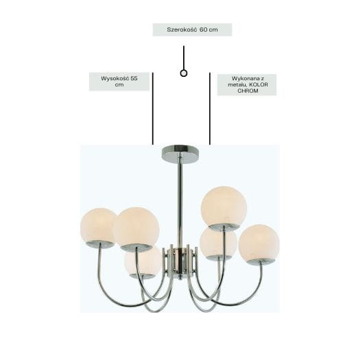 Żyrandol FREIA 6 Chromowany