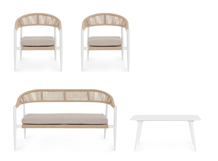 Zestaw Ogrodowych JANDIA Biały/Beż