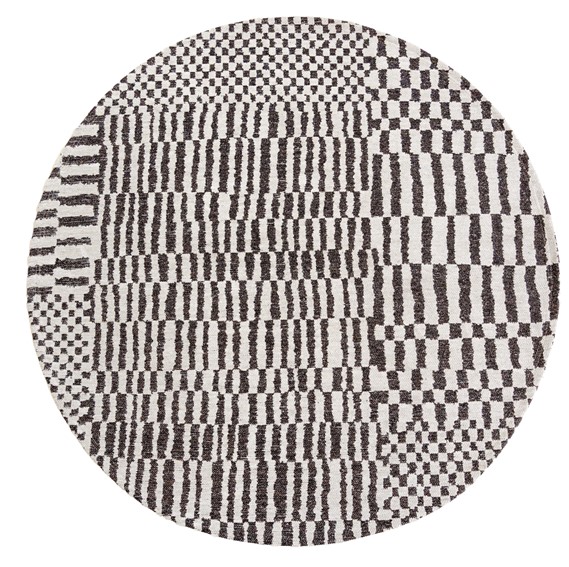 Dywan BERBER Caidal Round 9651 240x240 cm Szary/Czarny