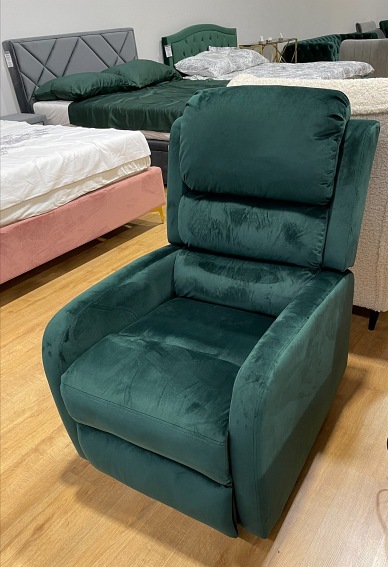 Fotel Rozkładany PEGAZ Velvet Zielony Bluvel 78