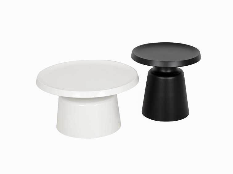 Zestaw Stolików AVOLA M65 Fi73/49cm Czarny/Biały