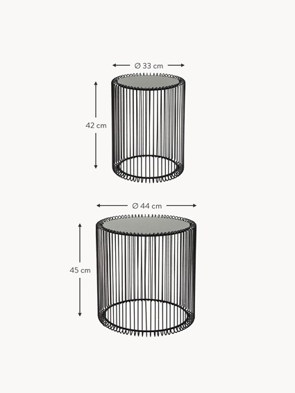 Zestaw Stolików Kawowych WIRE DOUBLE II Czarme
