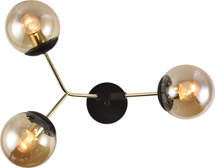 Żyrandol GRACE 3 Chromowany/Bursztynowy