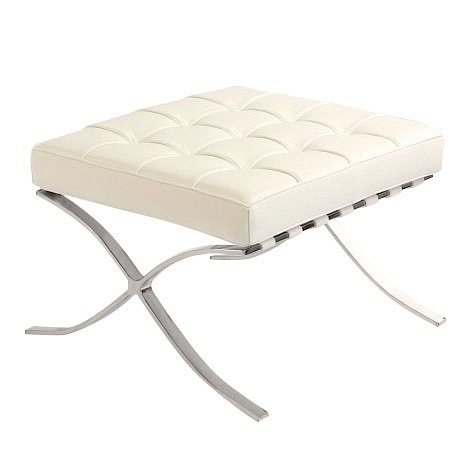 Podnóżek BARCELON PRESTIGE Biały Skóra Naturalna