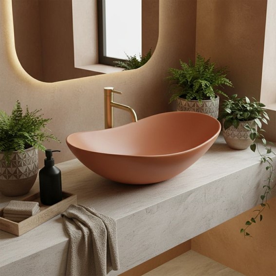 Umywalka Nablatowa ROYAL Pomarańczowy