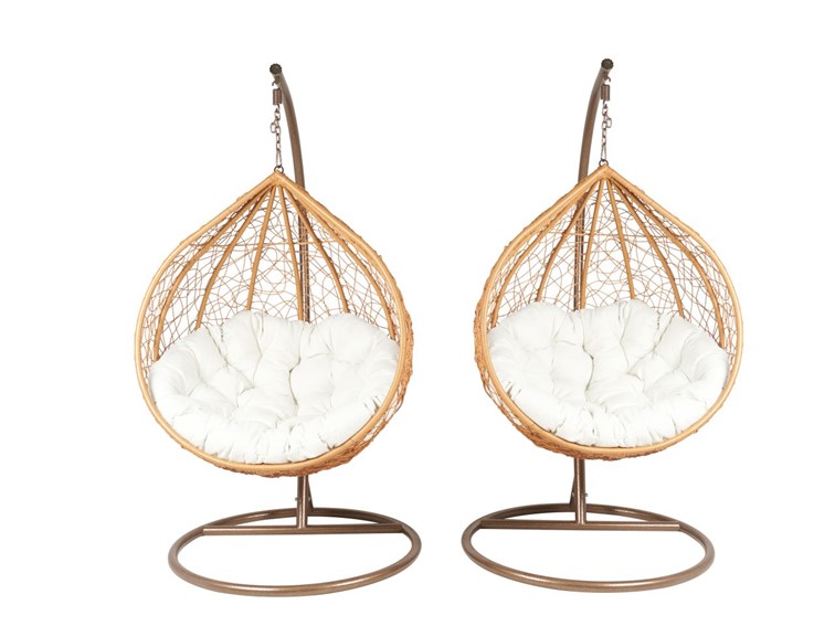 Zestaw 2 Foteli Ogrodowych F-03 L+XL Naturalny/Brązowy