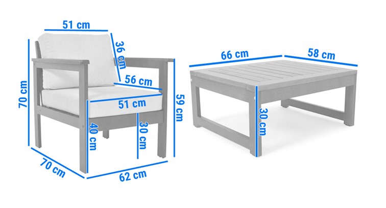 Zestaw Ogrodowy BELLA 2 Osobowy Brązowy/Grafitowy