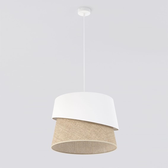 Lampa Wisząca CANVA 1 Biały/Naturalny