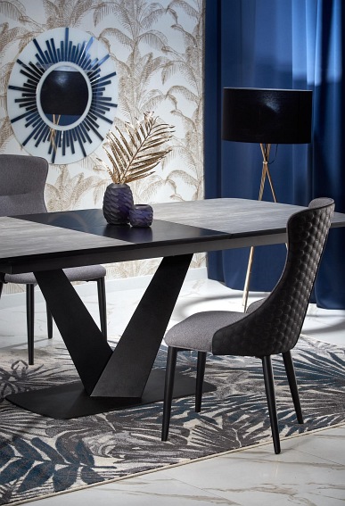 Stół Rozkładany Vinston 95x180 Czarny/Ciemny Popiel