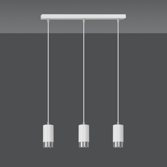 Lampa Wisząca FUMIKO 3 Biały/Chrom
