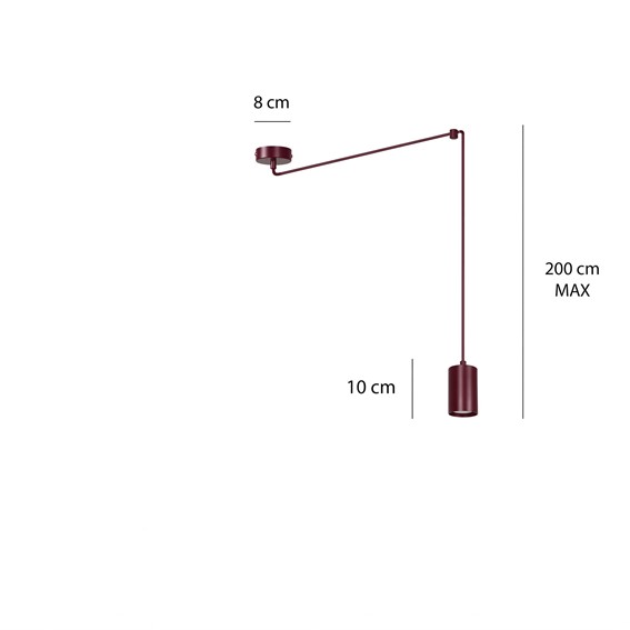 Lampa Wisząca TRAKER 1 Burgundowy