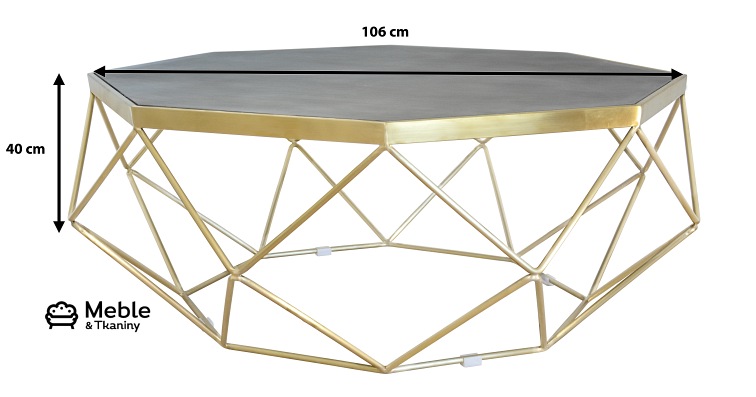 Stolik kawowy GLAMOUR GL1714 fi106 Złoty