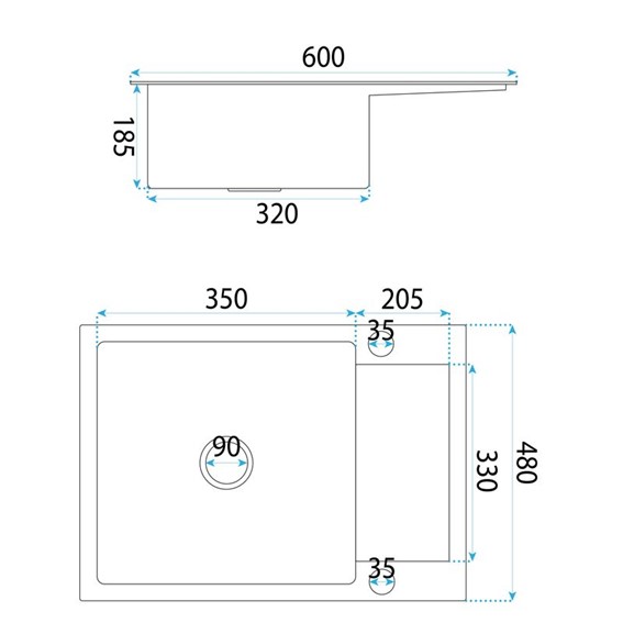Zlewozmywak Stalowy PAUL Czarny
