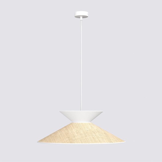 Lampa Wisząca SOFTA 1 Rattan/Biały
