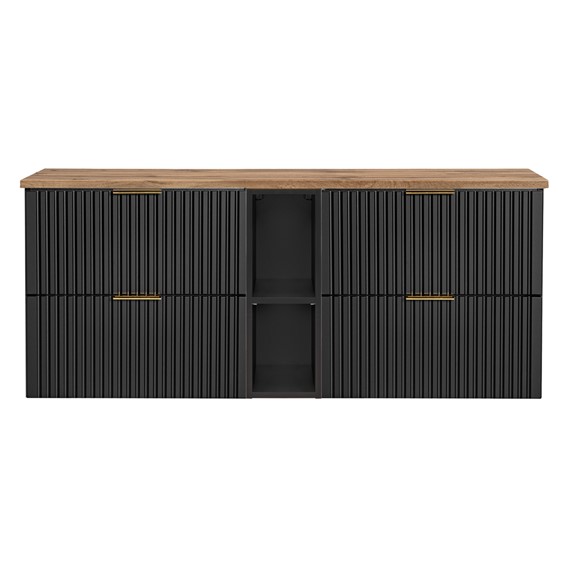 Zestaw ADB B 81-01 140cm (2x Szafka + Regał + Blat) Wotan/Czarny