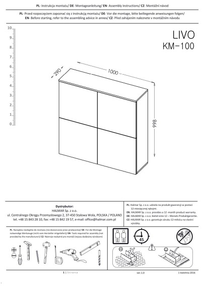 LIVO KM-100 komoda stojąca biały