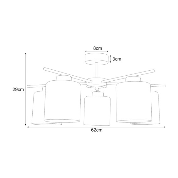 Lampa Sufitowa LUNA K-5527 Czarny/Grafitowy/Srebrny